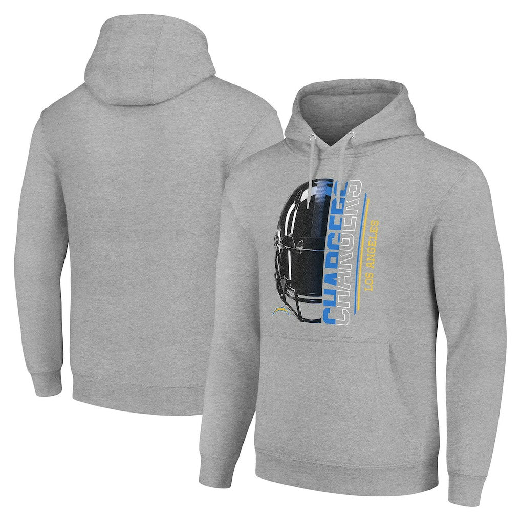 Los Angeles Chargers Starter Unisex Half Helmet Logo Pullover Hoodie Heather Gray | NFL