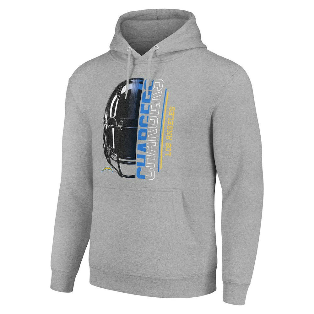 Los Angeles Chargers Starter Unisex Half Helmet Logo Pullover Hoodie Heather Gray | NFL
