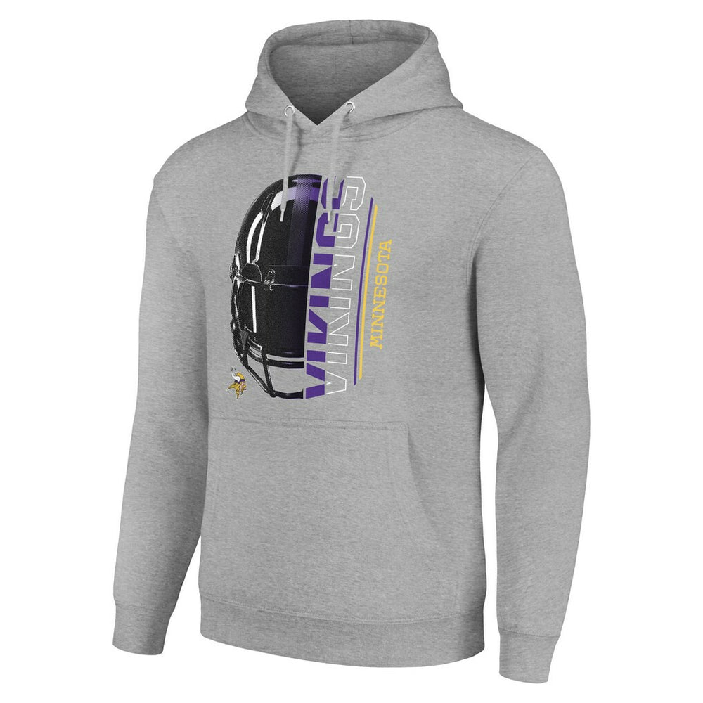 Minnesota Vikings Starter Unisex Half Helmet Logo Pullover Hoodie Heather Gray | NFL