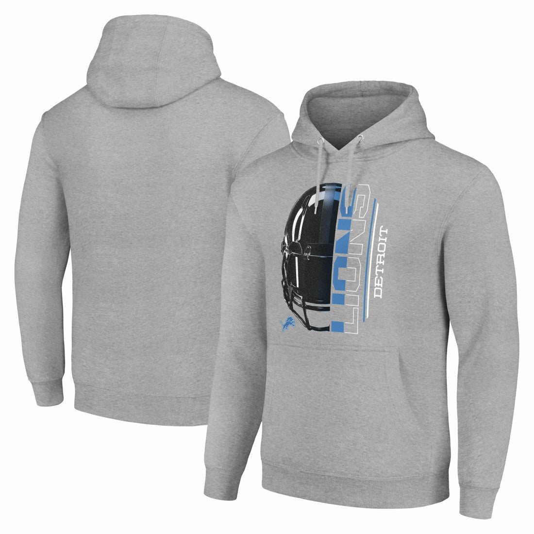 Detroit Lions Starter Unisex Half Helmet Logo Pullover Hoodie Heather Gray | NFL