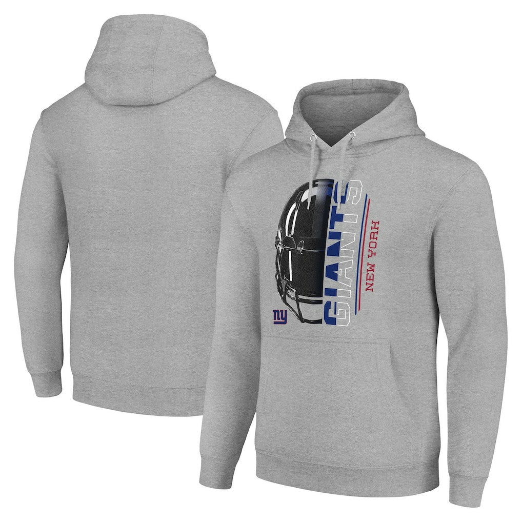 New York Giants Starter Unisex Half Helmet Logo Pullover Hoodie Heather Gray | NFL