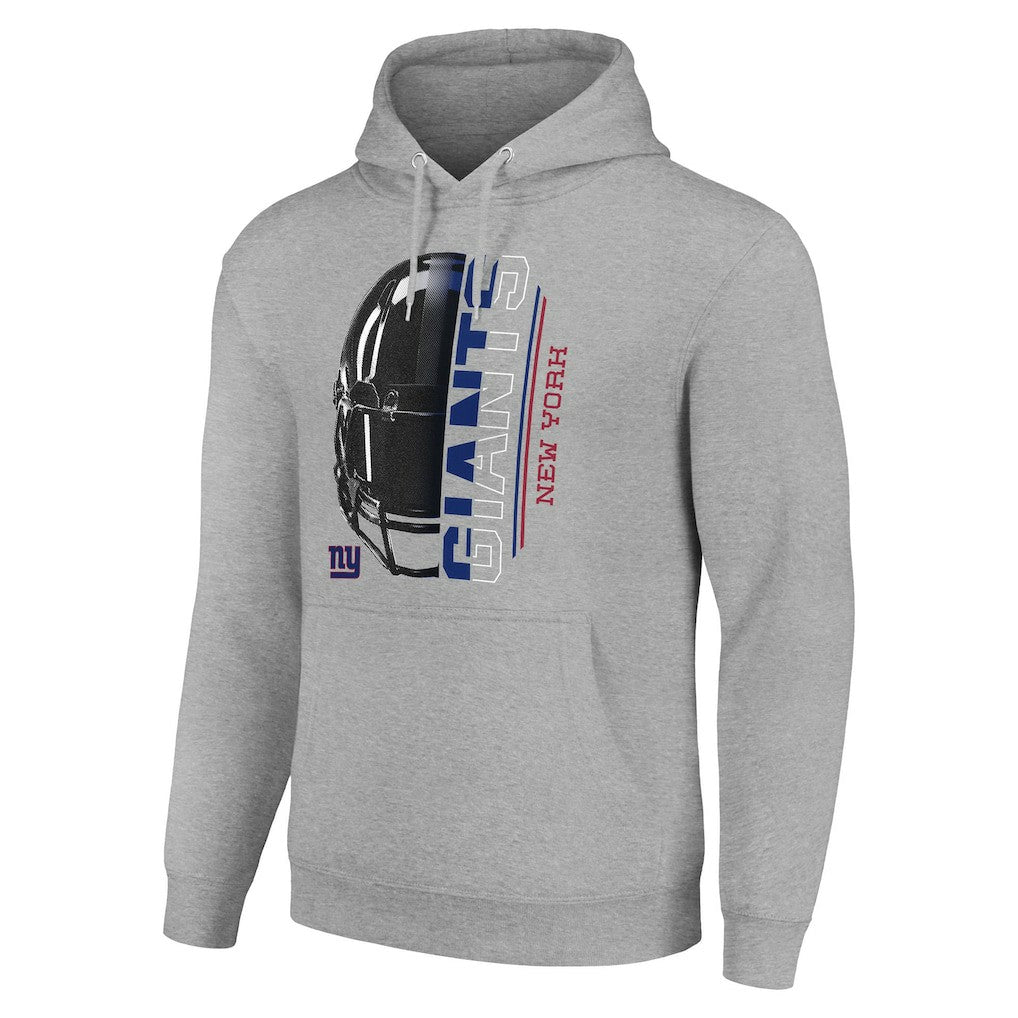 New York Giants Starter Unisex Half Helmet Logo Pullover Hoodie Heather Gray | NFL