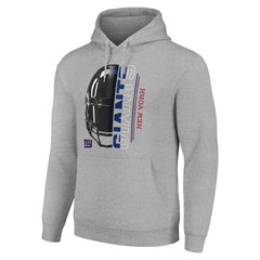 New York Giants Starter Unisex Half Helmet Logo Pullover Hoodie Heather Gray | NFL