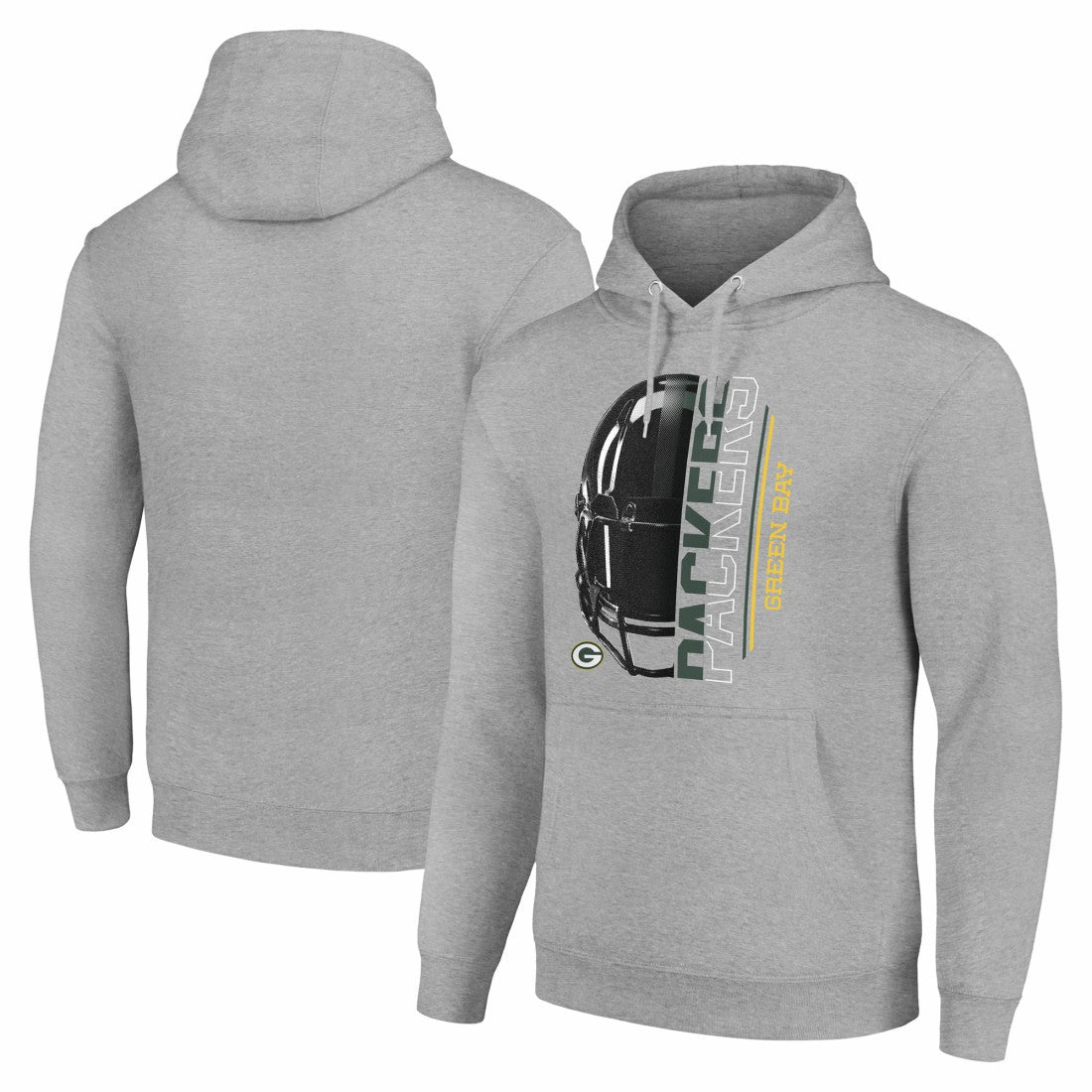 Green Bay Packers Starter Unisex Half Helmet Logo Pullover Hoodie Heather Gray | NFL