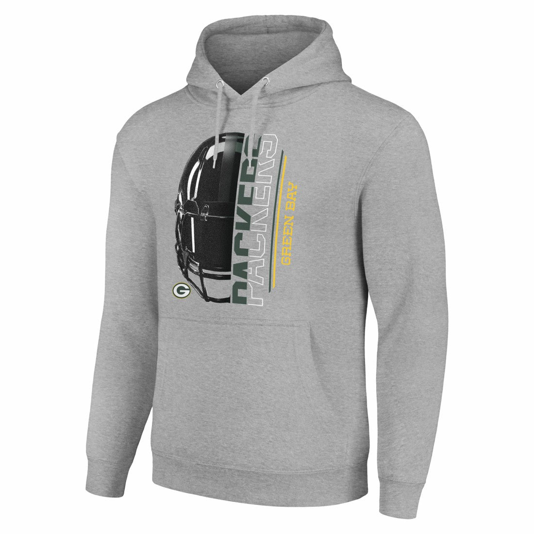 Green Bay Packers Starter Unisex Half Helmet Logo Pullover Hoodie Heather Gray | NFL