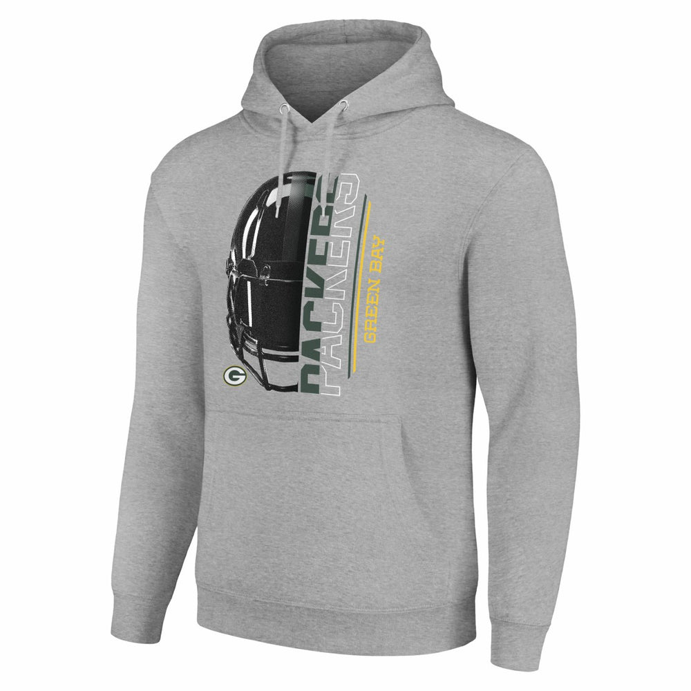 Green Bay Packers Starter Unisex Half Helmet Logo Pullover Hoodie Heather Gray | NFL