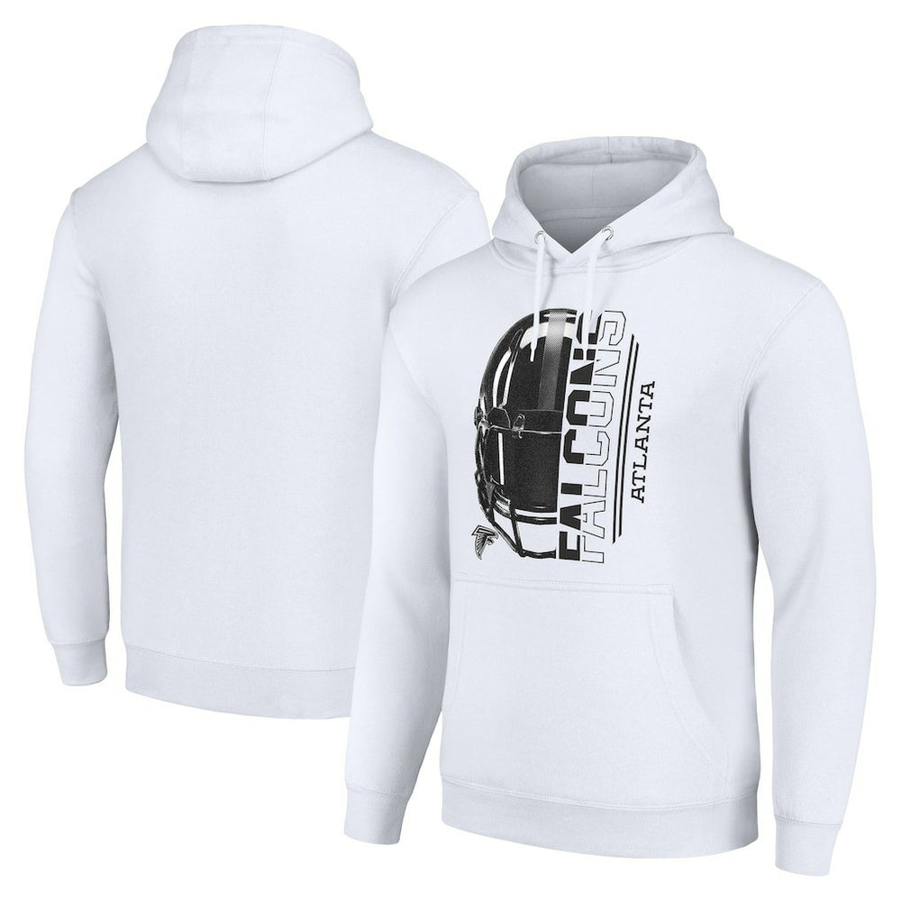 Atlanta Falcons Starter Unisex Half Helmet Logo Pullover Hoodie White | NFL