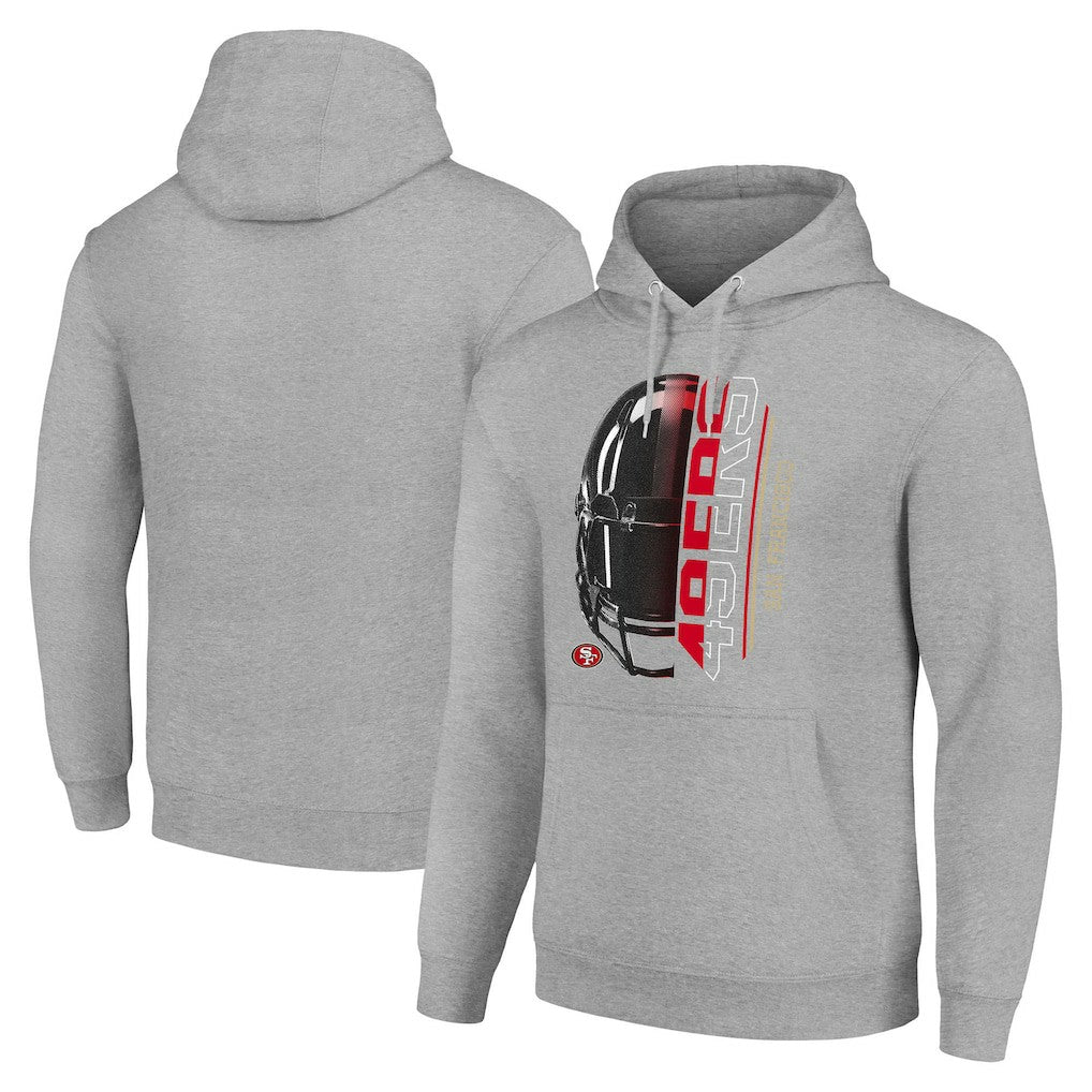 San Francisco 49ers Starter Unisex Half Helmet Logo Pullover Hoodie Heather Gray | NFL
