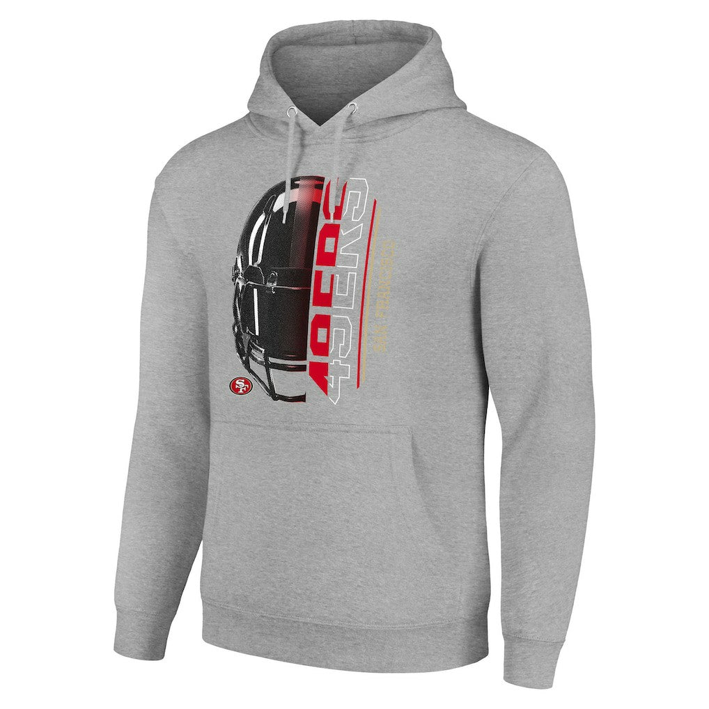 San Francisco 49ers Starter Unisex Half Helmet Logo Pullover Hoodie Heather Gray | NFL
