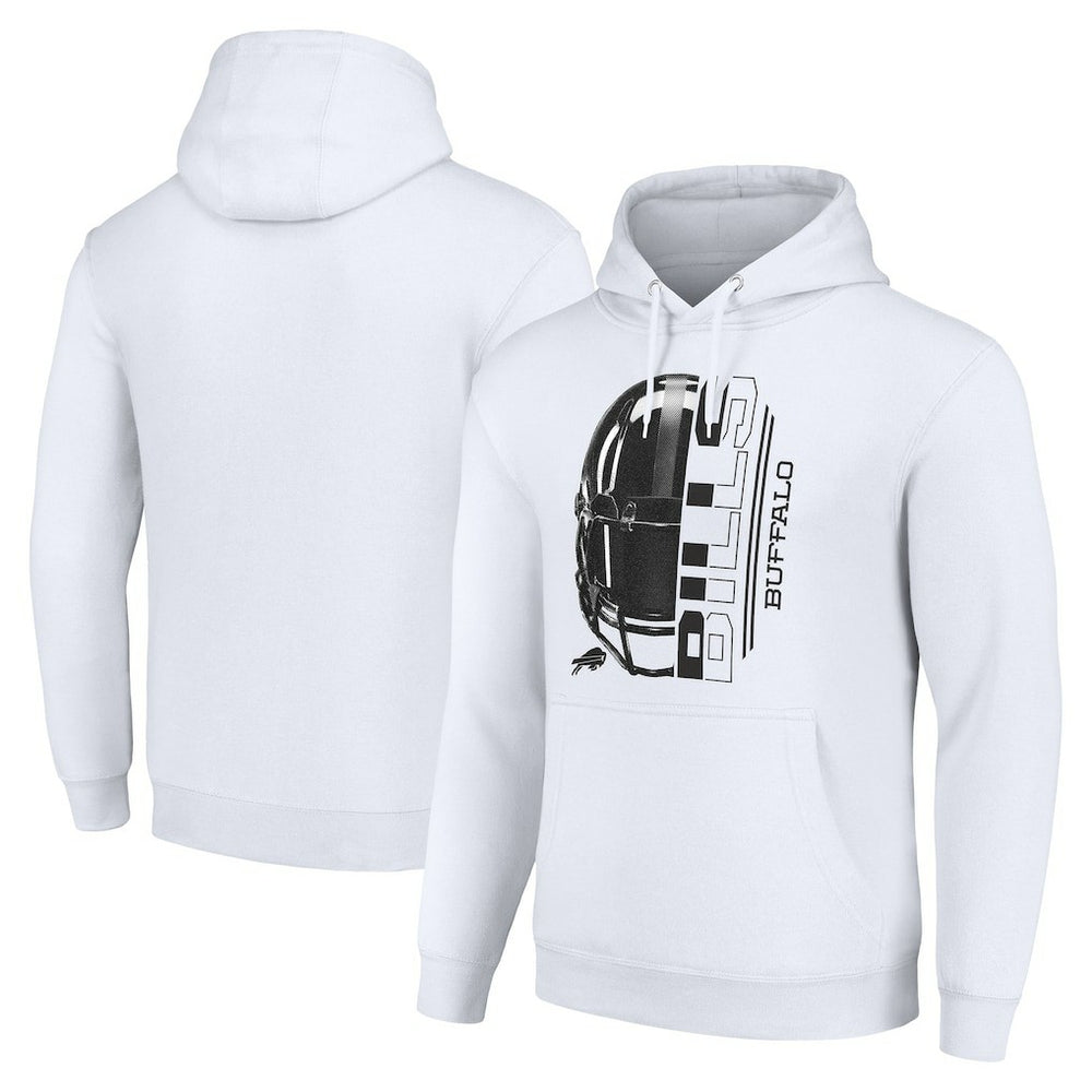 Buffalo Bills Starter Unisex Half Helmet Logo Pullover Hoodie White | NFL