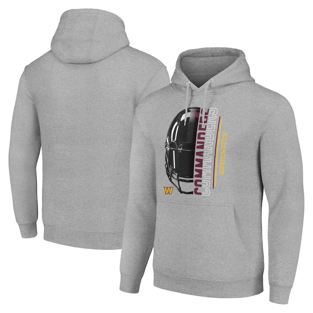 Washington Commanders Starter Unisex Half Helmet Logo Pullover Hoodie Heather Gray | NFL
