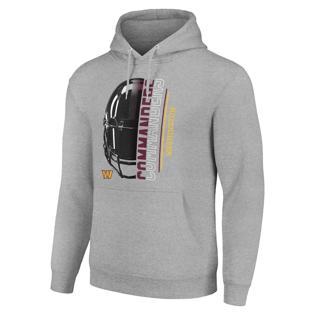 Washington Commanders Starter Unisex Half Helmet Logo Pullover Hoodie Heather Gray | NFL