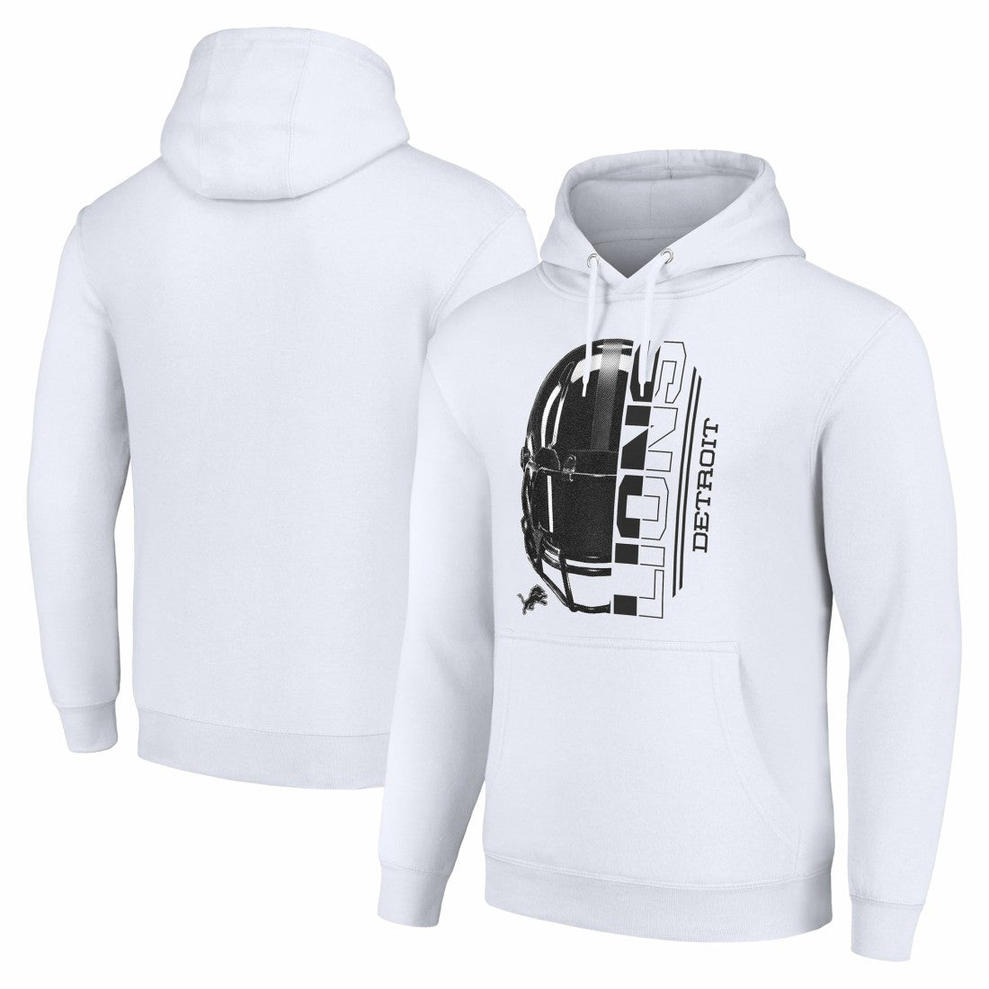 Detroit Lions Starter Unisex Half Helmet Logo Pullover Hoodie White | NFL