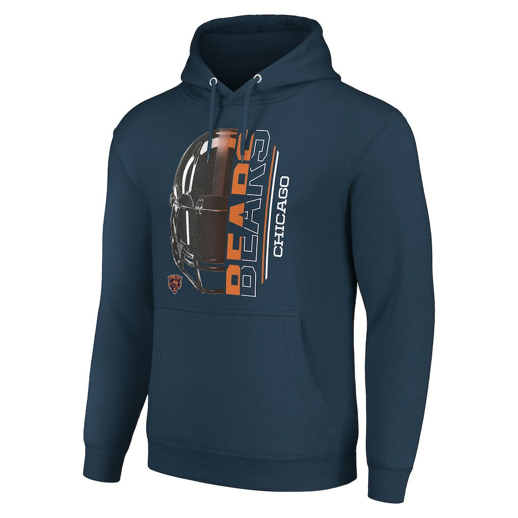 Chicago Bears Starter Unisex Half Helmet Logo Pullover Hoodie Navy | NFL