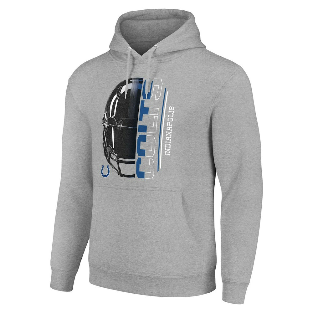 Indianapolis Colts Starter Unisex Half Helmet Logo Pullover Hoodie Heather Gray | NFL