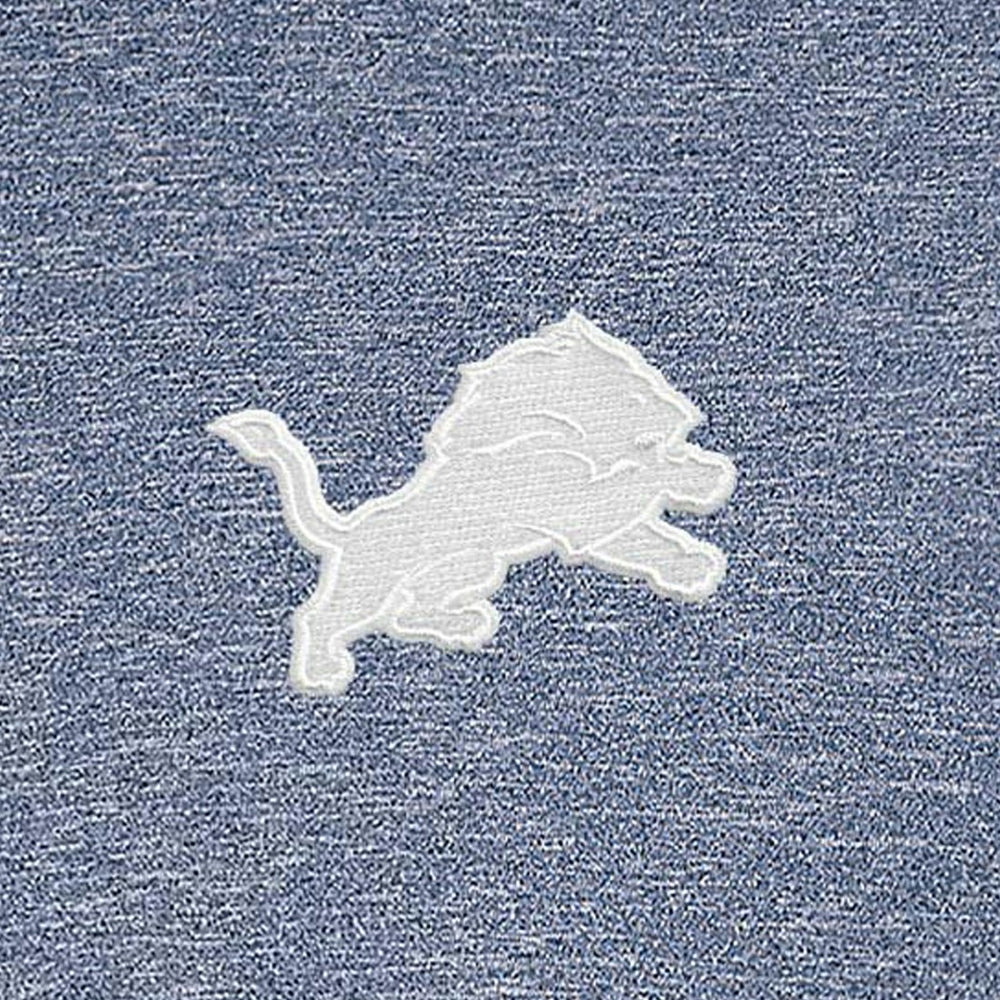 Detroit Lions Antigua Hunk Quarter-Zip Pullover Top Heather Navy | NFL