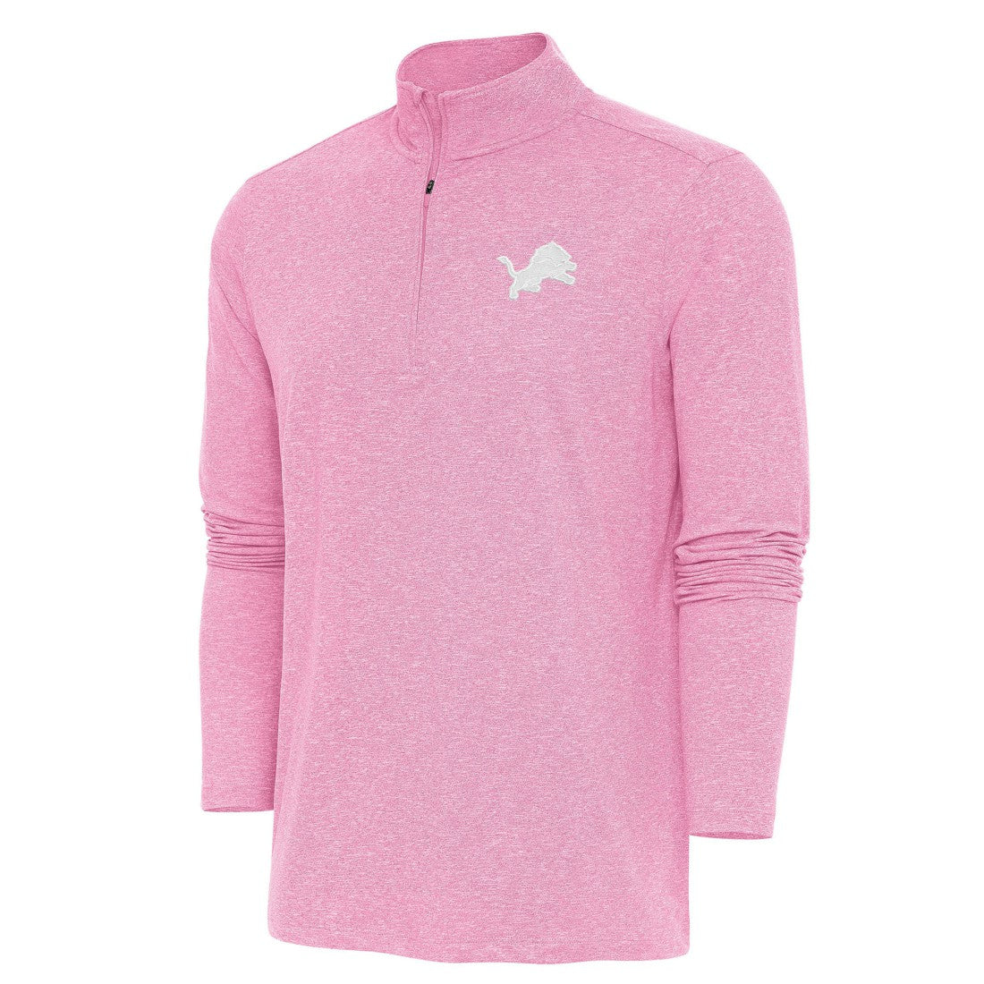 Detroit Lions Antigua Hunk Quarter-Zip Pullover Top Pink | NFL