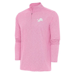 Detroit Lions Antigua Hunk Quarter-Zip Pullover Top Pink | NFL