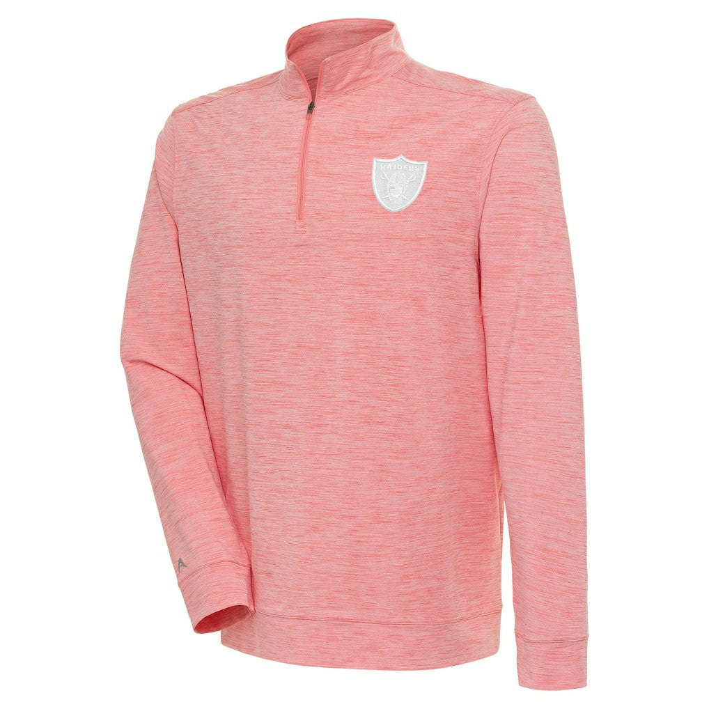 Las Vegas Raiders Antigua Bright Quarter-Zip Pullover Top Coral | NFL