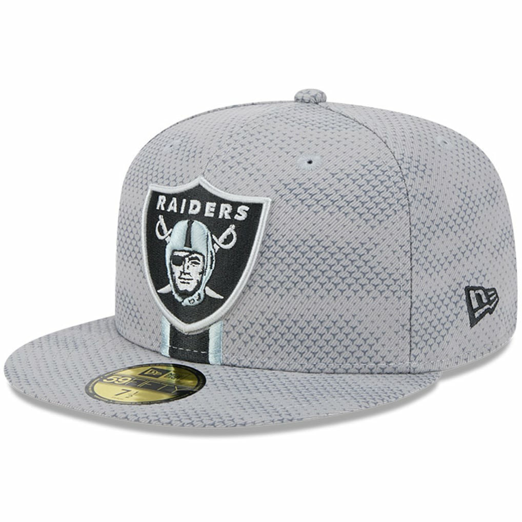 Las Vegas Raiders New Era 2024 Sideline 59FIFTY Fitted Hat Gray | NFL