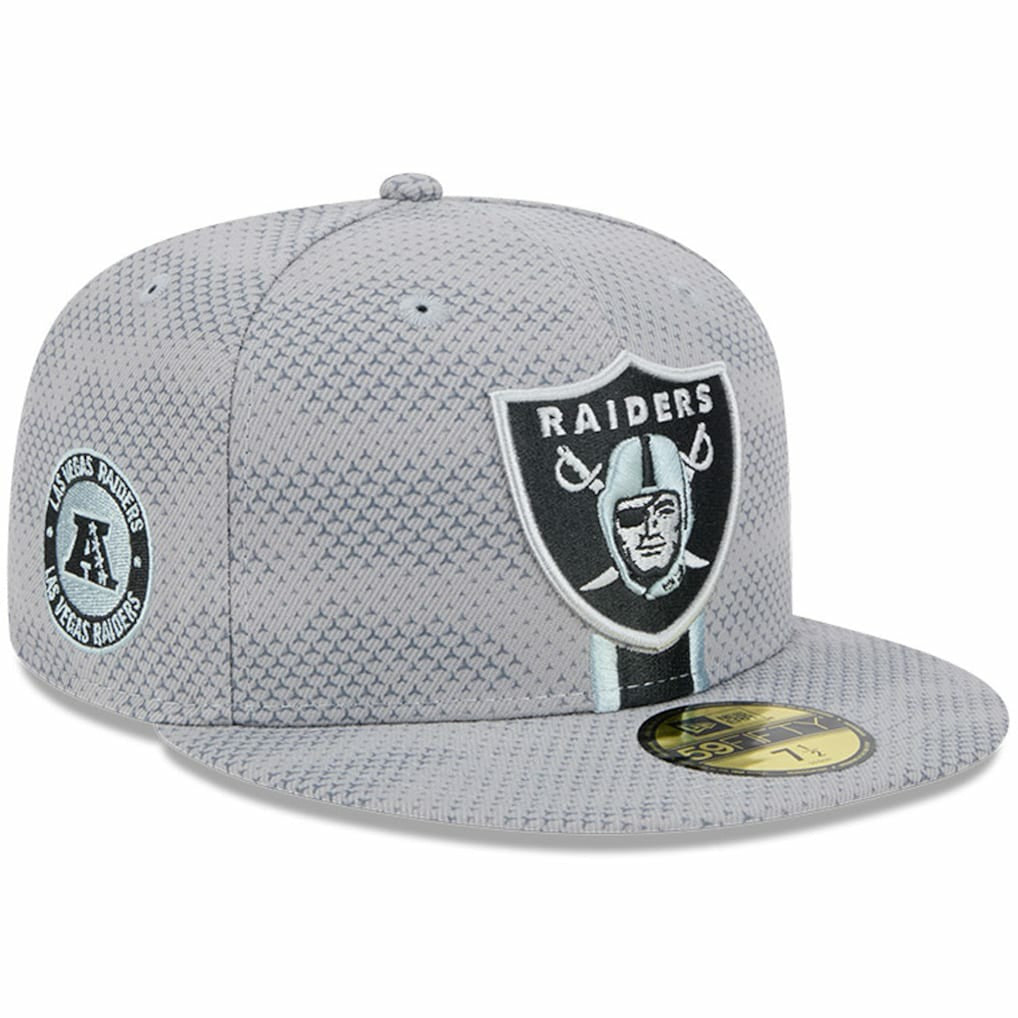 Las Vegas Raiders New Era 2024 Sideline 59FIFTY Fitted Hat Gray | NFL