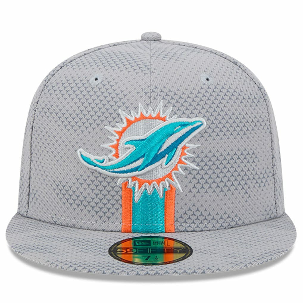 Miami Dolphins New Era 2024 Sideline 59FIFTY Fitted Hat Gray | NFL