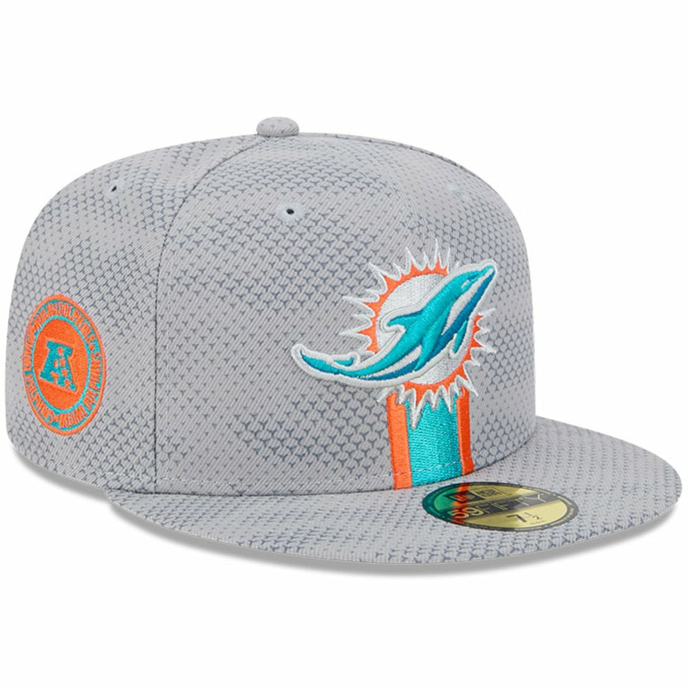 Miami Dolphins New Era 2024 Sideline 59FIFTY Fitted Hat Gray | NFL