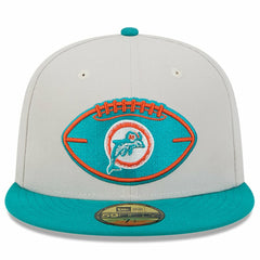 Miami Dolphins New Era 2024 Sideline Historic 59FIFTY Fitted Hat Stone/Aqua | NFL