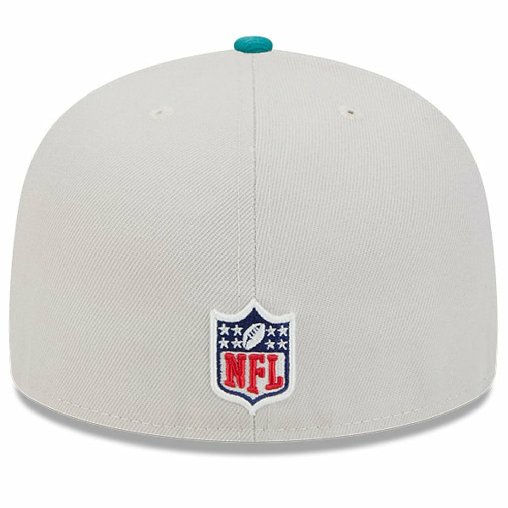 Miami Dolphins New Era 2024 Sideline Historic 59FIFTY Fitted Hat Stone/Aqua | NFL