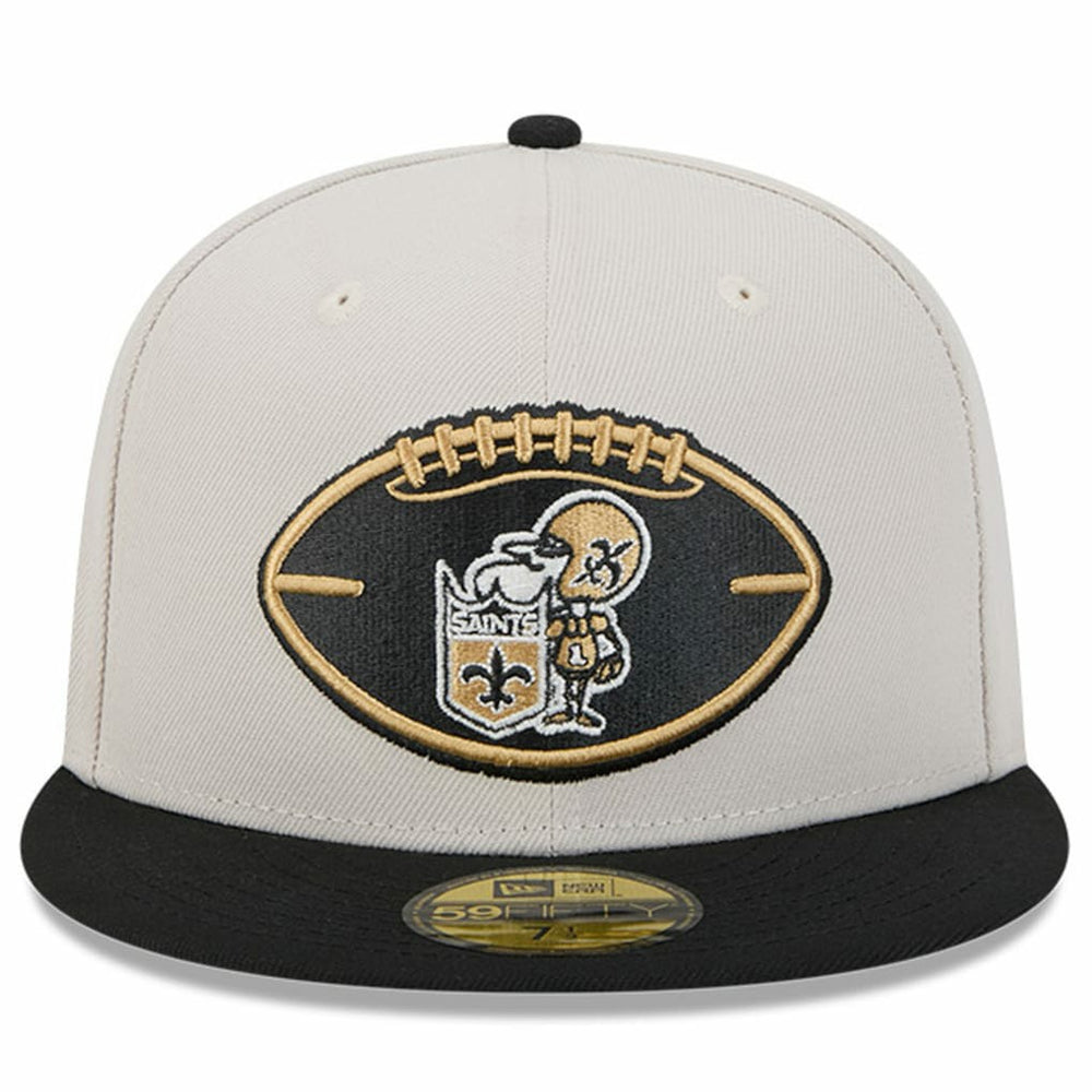 New Orleans Saints New Era 2024 Sideline Historic 59FIFTY Fitted Hat Stone/Black | NFL