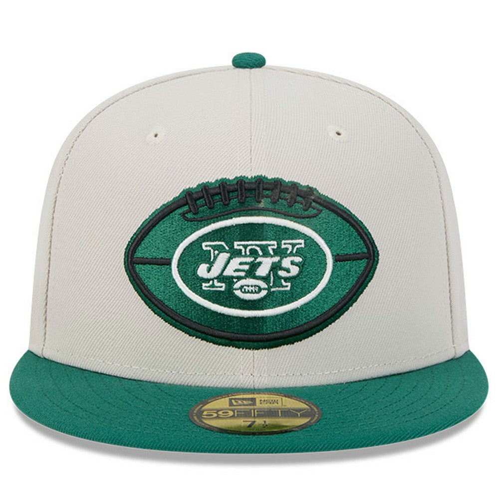 New York Jets New Era 2024 Sideline Historic 59FIFTY Fitted Hat Stone/Green | NFL