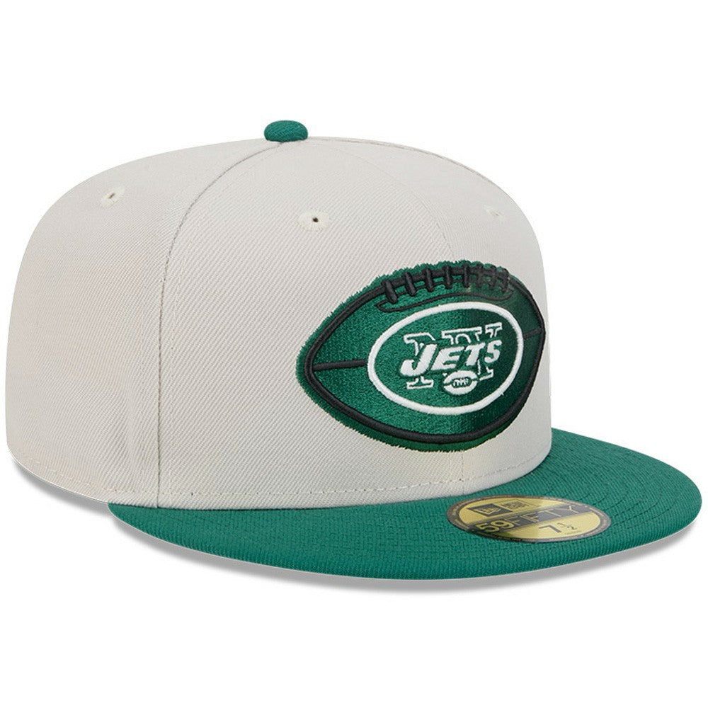 New York Jets New Era 2024 Sideline Historic 59FIFTY Fitted Hat Stone/Green | NFL