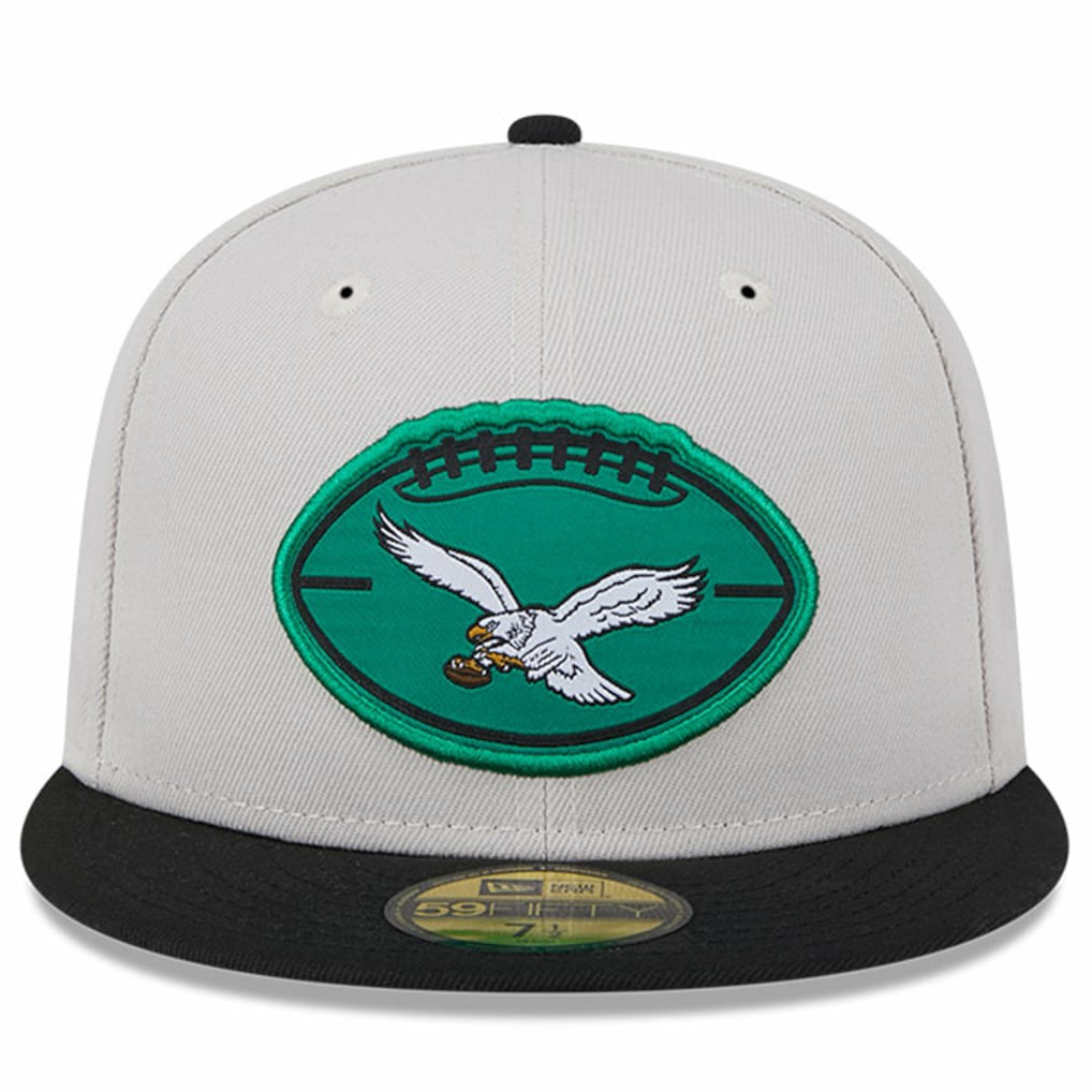 Philadelphia Eagles New Era 2024 Sideline Historic 59FIFTY Fitted Hat Stone/Black | NFL