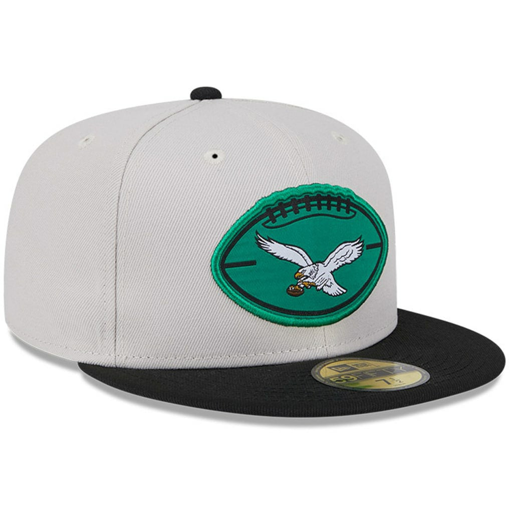 Philadelphia Eagles New Era 2024 Sideline Historic 59FIFTY Fitted Hat Stone/Black | NFL