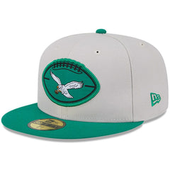 Philadelphia Eagles New Era 2024 Sideline Historic 59FIFTY Fitted Hat Stone/Kelly Green | NFL
