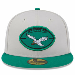 Philadelphia Eagles New Era 2024 Sideline Historic 59FIFTY Fitted Hat Stone/Kelly Green | NFL