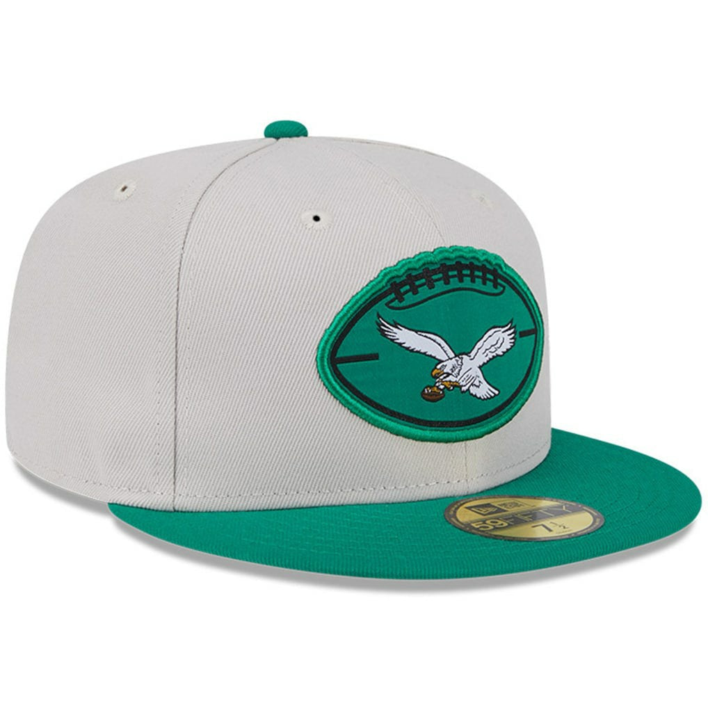 Philadelphia Eagles New Era 2024 Sideline Historic 59FIFTY Fitted Hat Stone/Kelly Green | NFL