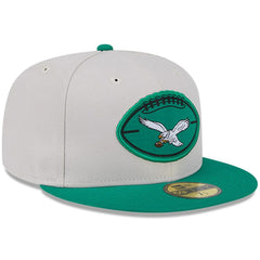 Philadelphia Eagles New Era 2024 Sideline Historic 59FIFTY Fitted Hat Stone/Kelly Green | NFL