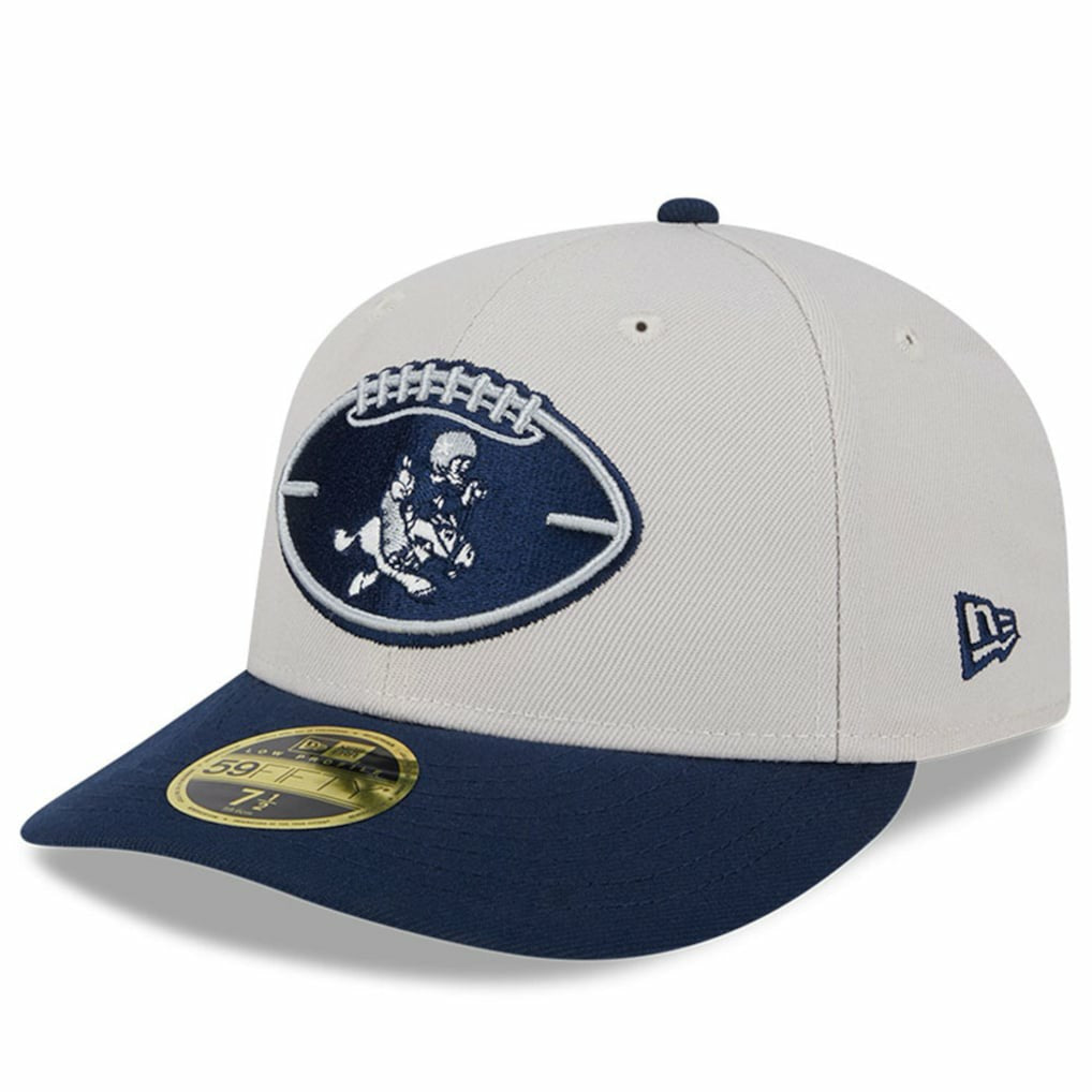 Dallas Cowboys New Era Male 2024 Sideline Historic Low Profile 59FIFTY Fitted Hat Stone/Navy | NFL