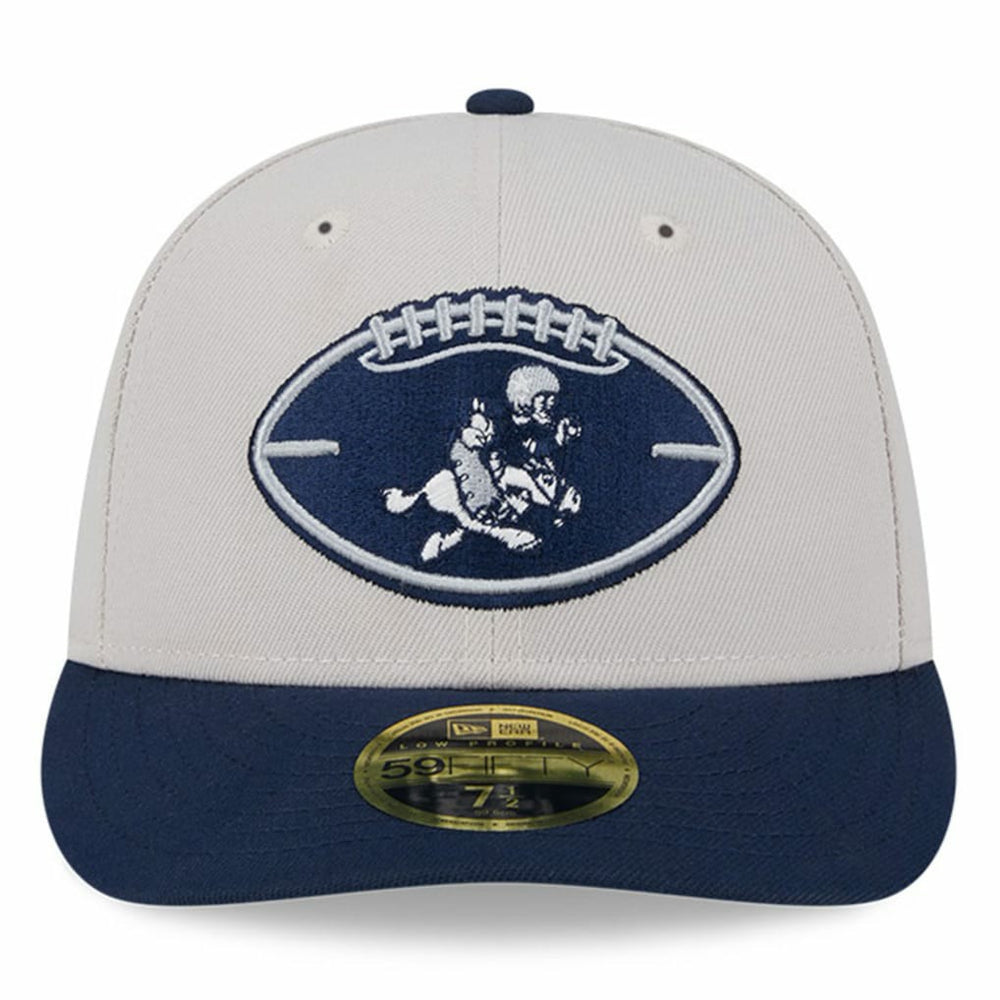 Dallas Cowboys New Era Male 2024 Sideline Historic Low Profile 59FIFTY Fitted Hat Stone/Navy | NFL