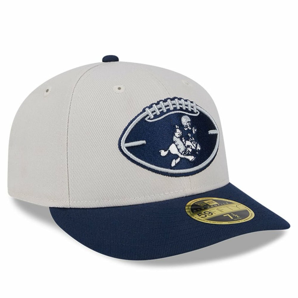 Dallas Cowboys New Era Male 2024 Sideline Historic Low Profile 59FIFTY Fitted Hat Stone/Navy | NFL