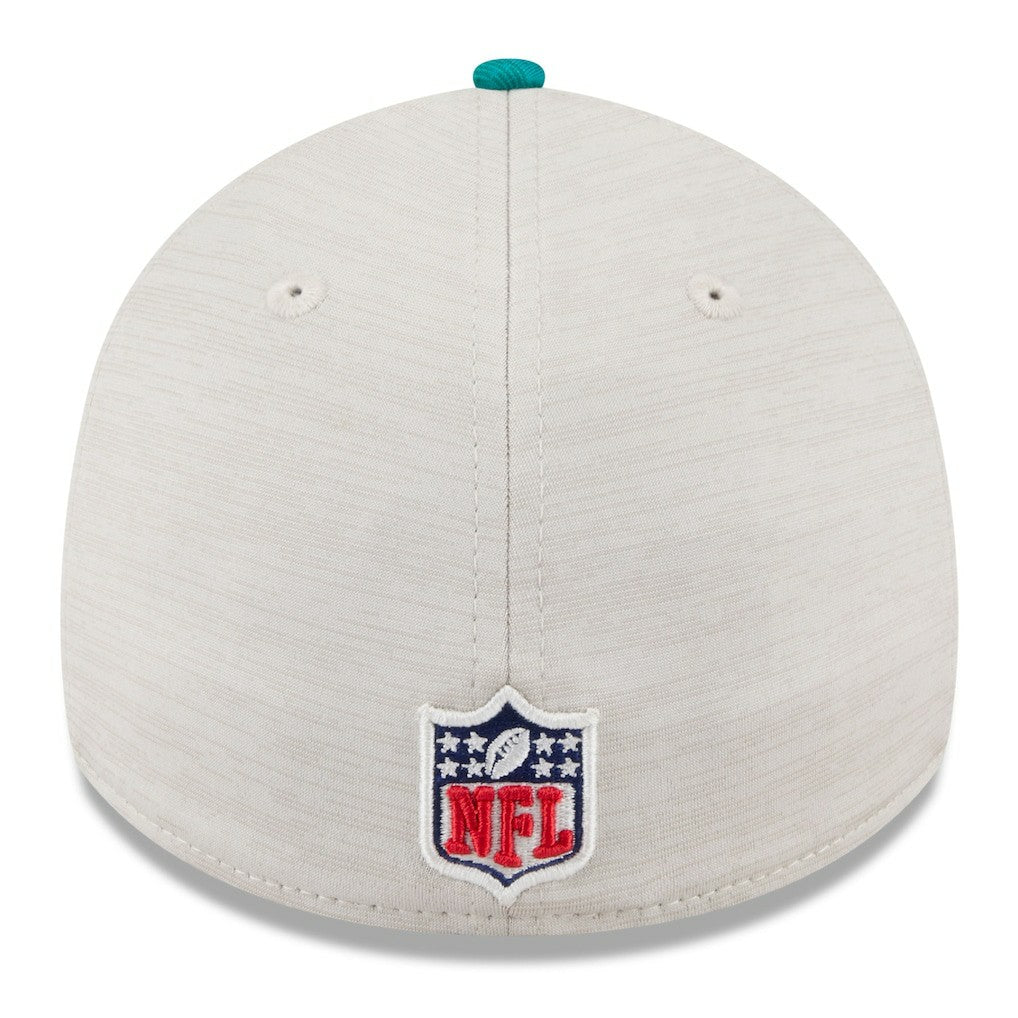 Miami Dolphins New Era 2024 Sideline Historic 39THIRTY Flex Hat Stone/Aqua | NFL