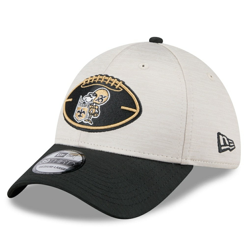 New Orleans Saints New Era 2024 Sideline Historic 39THIRTY Flex Hat Stone/Black | NFL