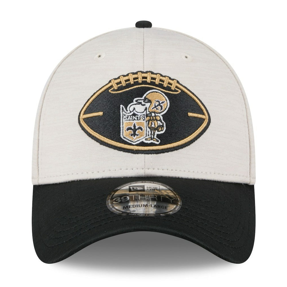 New Orleans Saints New Era 2024 Sideline Historic 39THIRTY Flex Hat Stone/Black | NFL