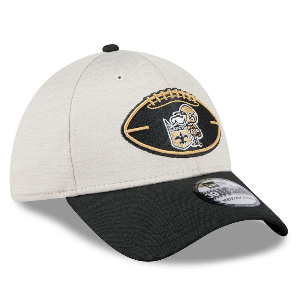 New Orleans Saints New Era 2024 Sideline Historic 39THIRTY Flex Hat Stone/Black | NFL