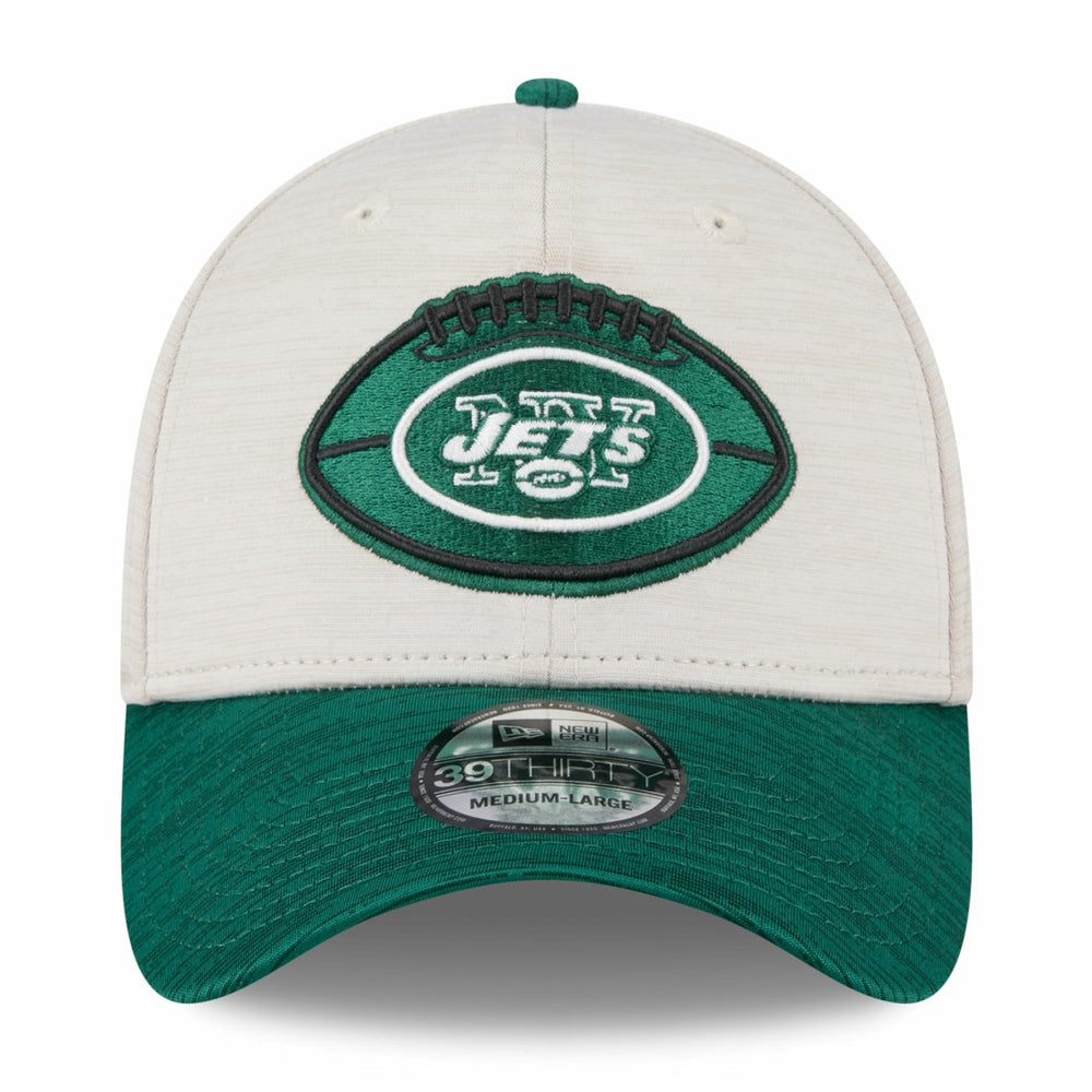 New York Jets New Era 2024 Sideline Historic 39THIRTY Flex Hat Stone/Green | NFL