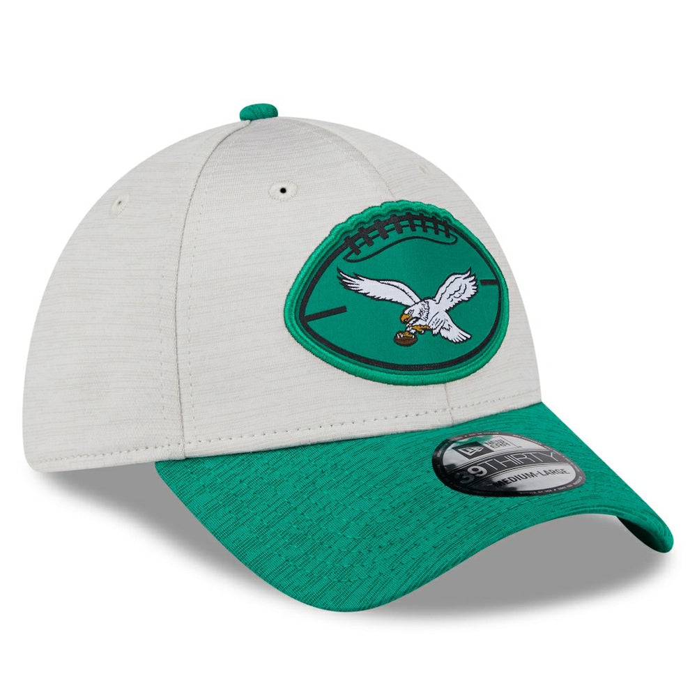 Philadelphia Eagles New Era 2024 Sideline Historic 39THIRTY Flex Hat Stone/Midnight Green | NFL