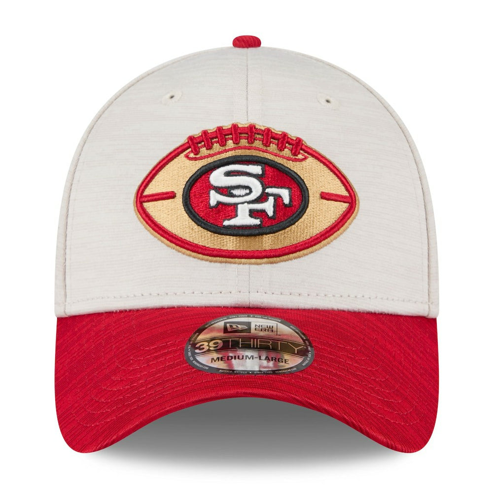 San Francisco 49ers New Era 2024 Sideline Historic 39THIRTY Flex Hat Stone/Scarlet | NFL