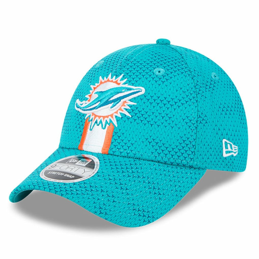 Miami Dolphins New Era 2024 Sideline 9FORTY Stretch-Snap Hat Aqua | NFL