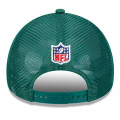 New York Jets New Era 2024 Sideline Historic 9FORTY A-Frame Trucker Adjustable Hat Stone/Green | NFL